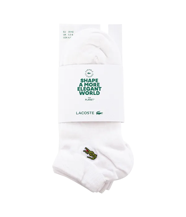 Calcetines Lacoste Cortos Blancos (Pack x3)