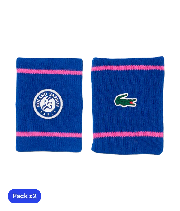 Muñequera Lacoste Roland Garros Azul Marino (Pack x2) 2025