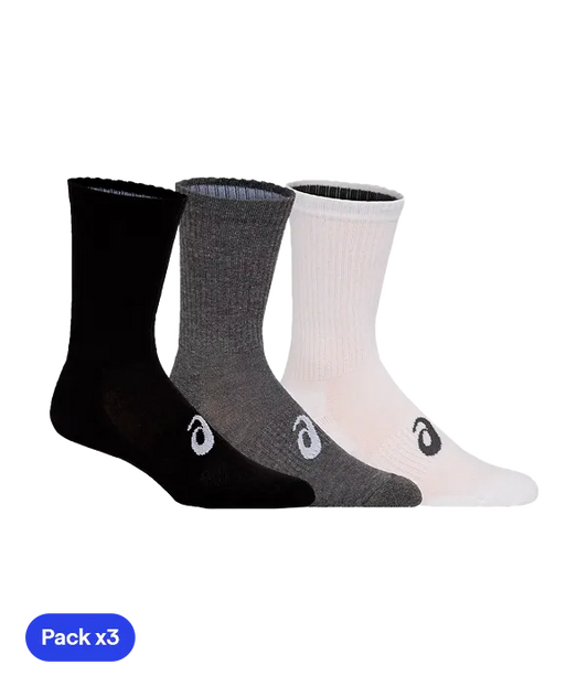 Calcetines Asics Crew (Pack x 3) Blanco / Negro / Gris