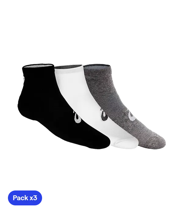 Calcetines Asics Quarter Blanco/Negro/Gris (Pack x3)