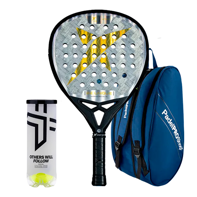 Pack Pala Drop Shot Axion Attack 1.0 LTD 2025 Jon Sanz + Paletero PadelPROShop + Pelotas Oxdog BOOST+
