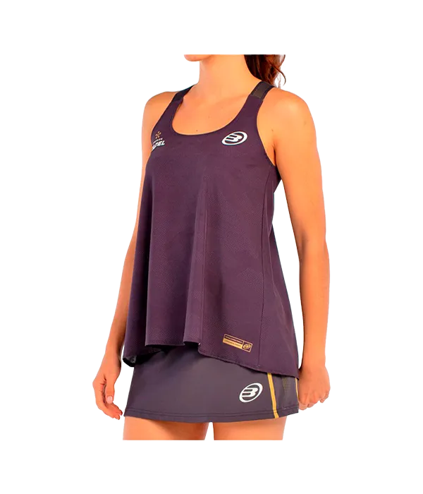 Camiseta Tirantes Bullpadel Agore Mujer Negro Carbón