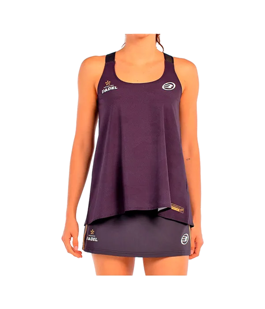 Camiseta Tirantes Bullpadel Agore Mujer Negro Carbón
