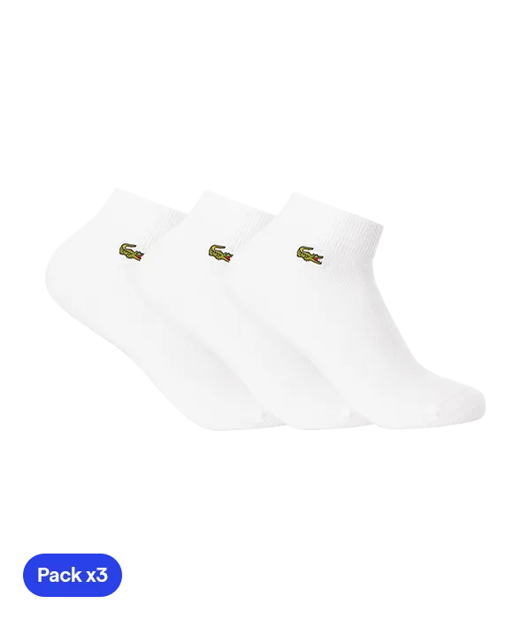 Calcetines Lacoste Cortos Blancos (Pack x3)