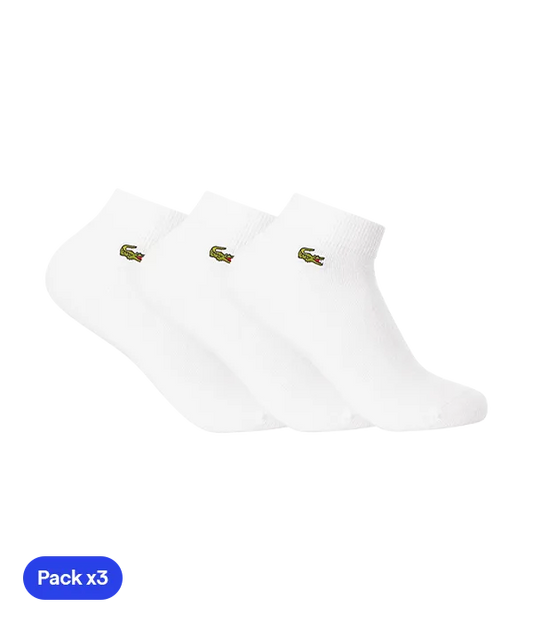 Calcetines Lacoste Cortos Blancos (Pack x3)