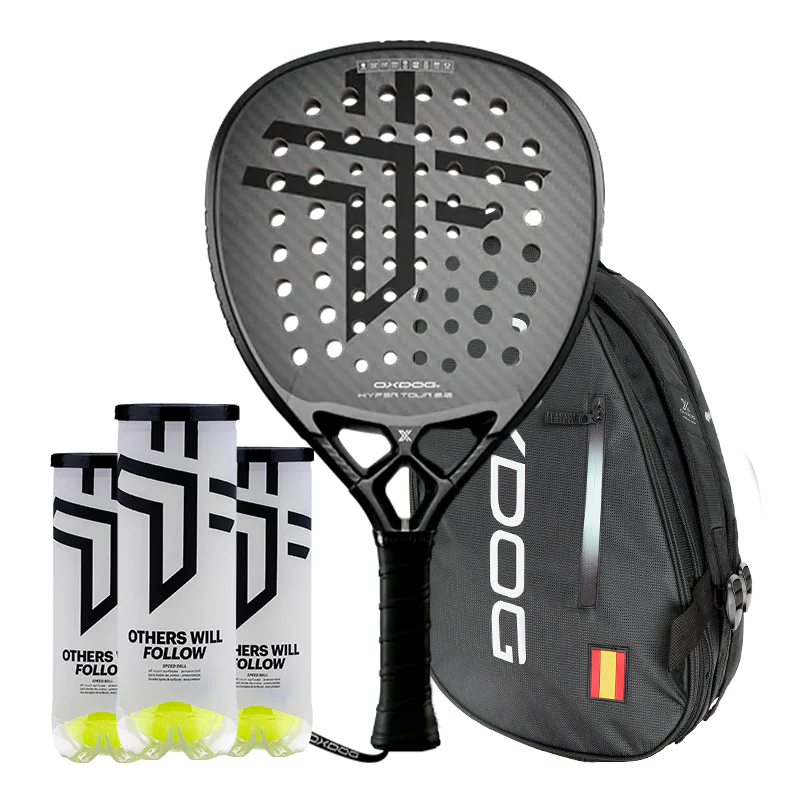 Pack Pala Oxdog Hyper Tour 2.0 2025 + Paletero Oxdog FEP ultra tour padel bag + 3 Botes de Pelotas Oxdog BOOST+
