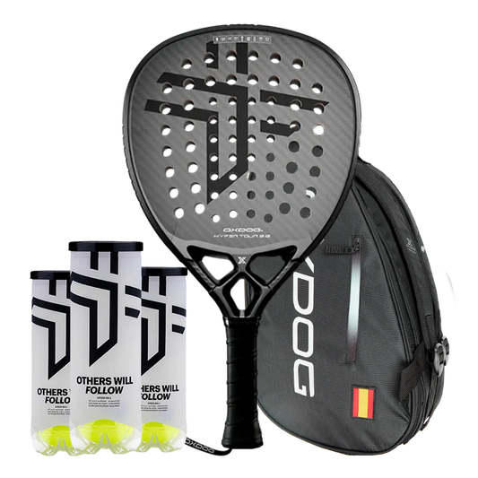 Pack Pala Oxdog Hyper Tour 2.0 2025 + Paletero Oxdog FEP ultra tour padel bag + 3 Botes de Pelotas Oxdog BOOST+