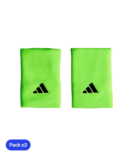 Muñequera Adidas Larga Logo Pequeño 2025 Verde (Pack x 2)