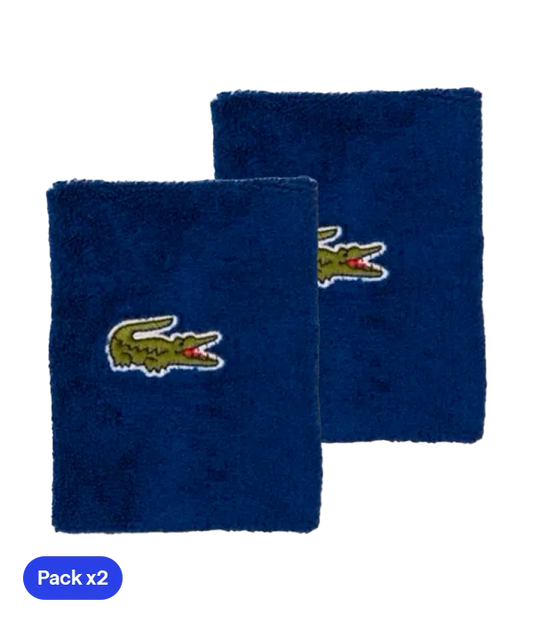 Muñequeras Largas Lacoste Sport Azul Marino (Pack x2)