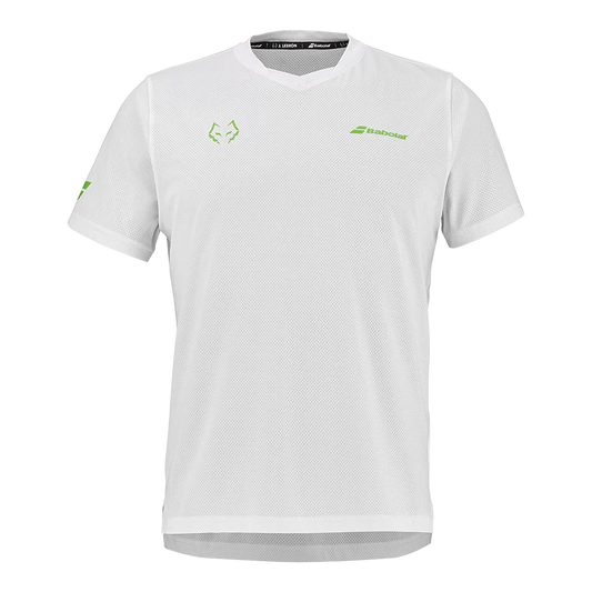 Camiseta Babolat Crew Neck Tee White/White 2026 J. Lebrón