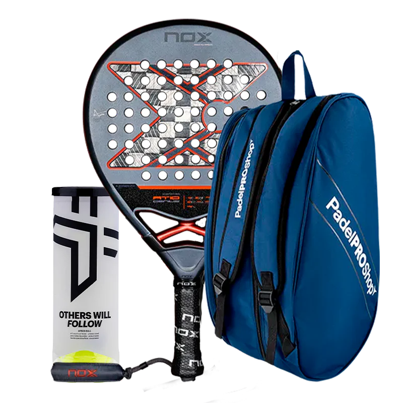 Pack Nox AT10 Genius 18K Alum 2025 Agustín Tapia + Paletero PadelPROShop Negro + Pelotas Oxdog BOOST+