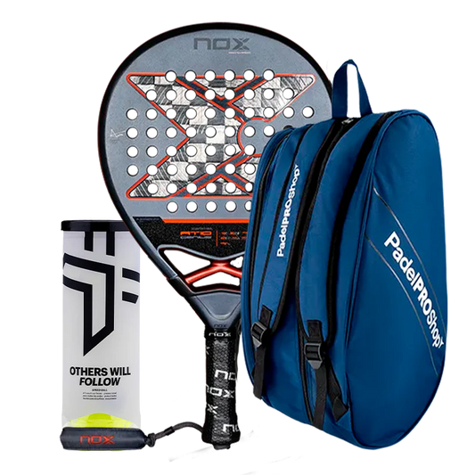 Pack Nox AT10 Genius 18K Alum 2025 Agustín Tapia + Paletero PadelPROShop Negro + Pelotas Oxdog BOOST+