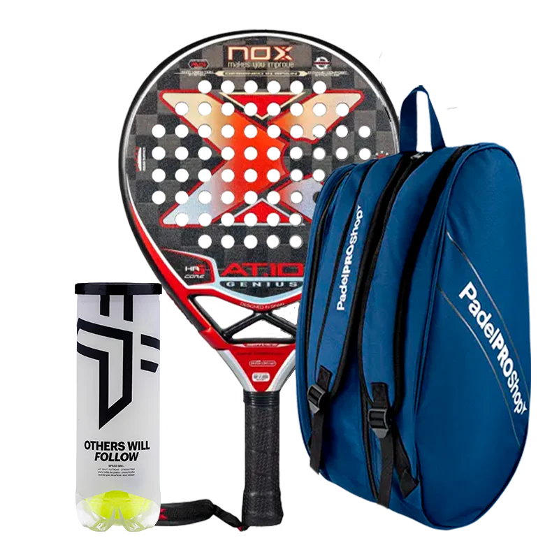 Pack Pala Nox AT10 Genius 18K Limited Edition Agustín Tapia + Paletero PadelPROShop + Pelotas Oxdog BOOST+