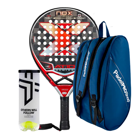 Pack Pala Nox AT10 Genius 18K Limited Edition Agustín Tapia + Paletero PadelPROShop + Pelotas Oxdog BOOST+