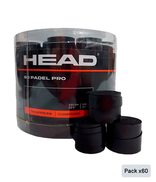 Tambor Overgrips Head Padel Pro Negro (x60)