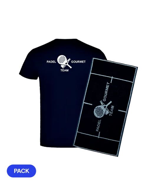 Pack Padel Team Gourmet: Camiseta Algodón Azul Marino + Toalla
