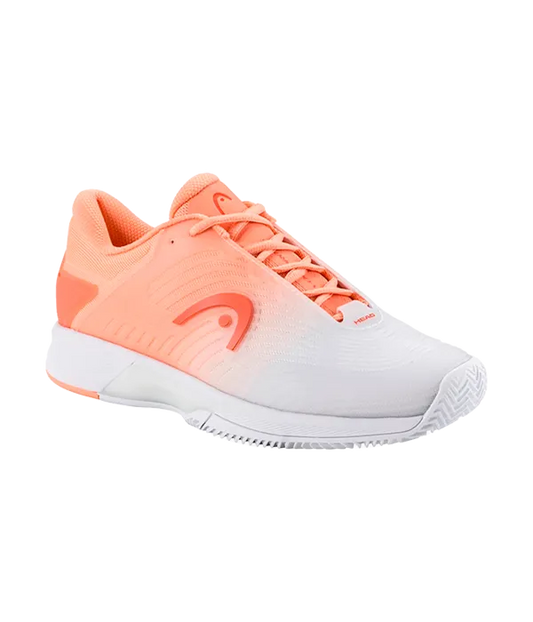 Zapatillas Head Revolt Pro 4.5 Clay Mujer Coral/White 2025