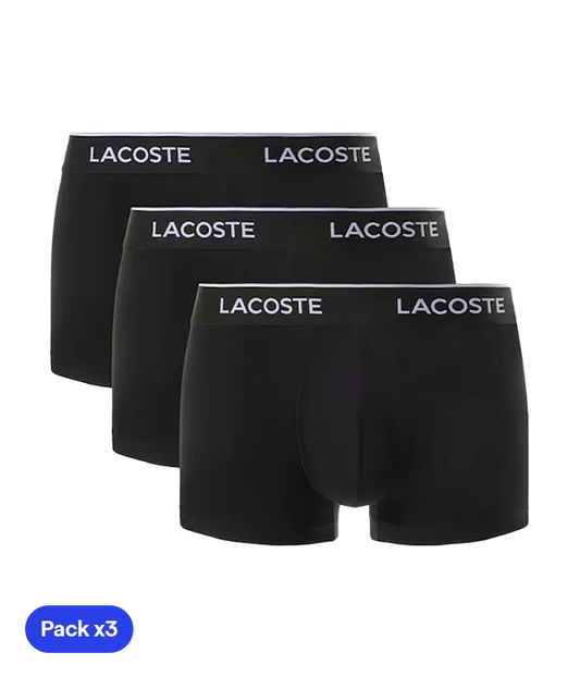 Calzoncillos Lacoste Algodón Negro 2025 (Pack x3)