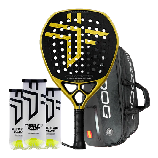 Pack Pala Oxdog Ultimate Smash 2025 + Paletero Oxdog FEP hyper pro thermo padel bag + 3 Botes de pelotas Oxdog BOOST+