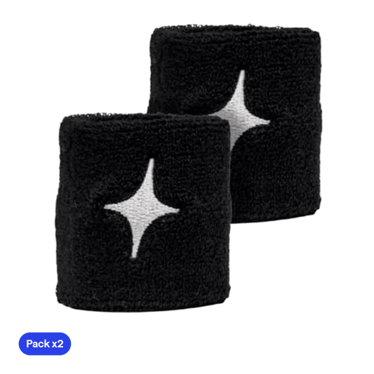 Muñequeras Cortas StarVie Negro 2026 (Pack x2)