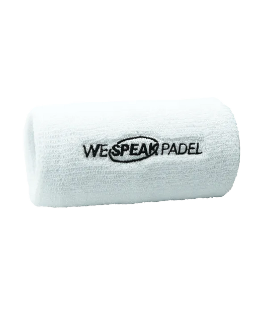 Muñequera Larga We Speak Padel Blanca