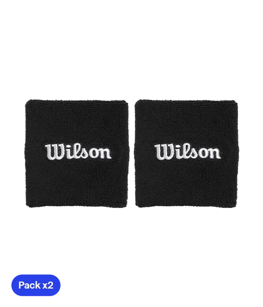 Muñequeras Cortas Wilson Negro 2025 (x2)